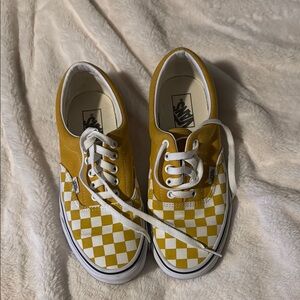 Vans Kids Yellow Checkered Shoes